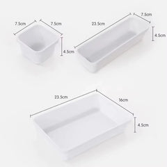 8-Piece Adjustable Drawer Organizer Set, Trays for Makeup, Cosmetics, Sundries, Kitchen, Bathroom, Closet, and Jewelry