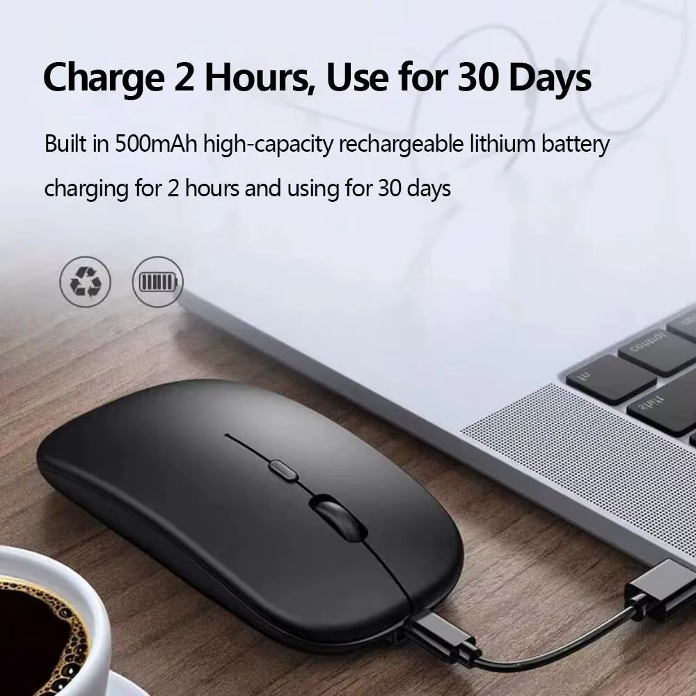 Bluetooth Wireless Optical Mouse, USB Rechargeable for Computer, Laptop, MacBook, and Gaming