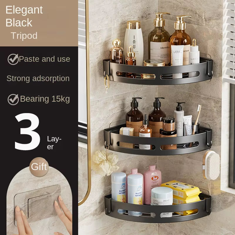 3/2/1 PCS No Punching Required Bathroom Shampoo Holder Shower Caddy Shelves Storage Shelf Towel Holder Shelves for Bathroom