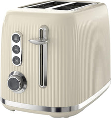 Bold Vanilla Cream 2-Slice Toaster with High-Lift & Wide Slots | Cream & Silver Chrome [VTR003]