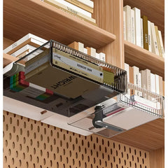 Invisible Storage Table Shelf Storage Box New Pull Out Storage Box Hanging under Desk Drawer Large Capacity Undertable Drawer