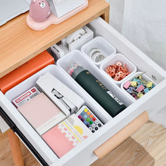 8-Piece Adjustable Drawer Organizer Set, Trays for Makeup, Cosmetics, Sundries, Kitchen, Bathroom, Closet, and Jewelry