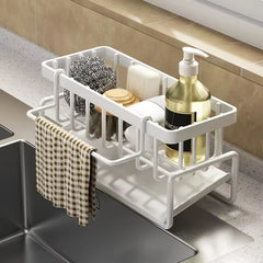 Multifunctional Sponge Rack Drainer Kitchen Shelf Sink Rag Dishwashing Detergent Dishcloth Organiser Kitchen Storage Racks