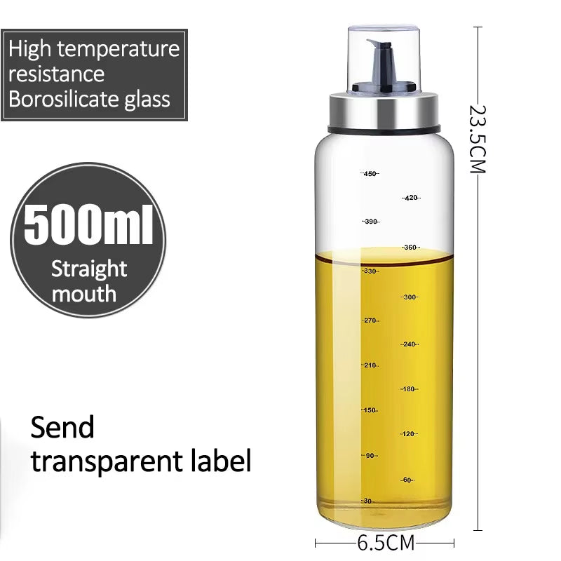 180/300/500Ml Cooking Seasoning Oil Bottle Sauce Bottle Glass Storage Bottles for Oil and Vinegar Oil Dispenser for Kitchen