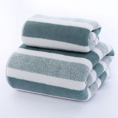 Striped Pattern Towel Set, Soft Hand and Bath Towels, Quick Drying and Absorbent for Bathroom