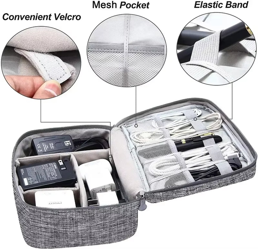 Multi-Functional Large Capacity Waterproof Digital Electronic Organizer USB Data Line Charger Plug Headphone Travel Storage Bag