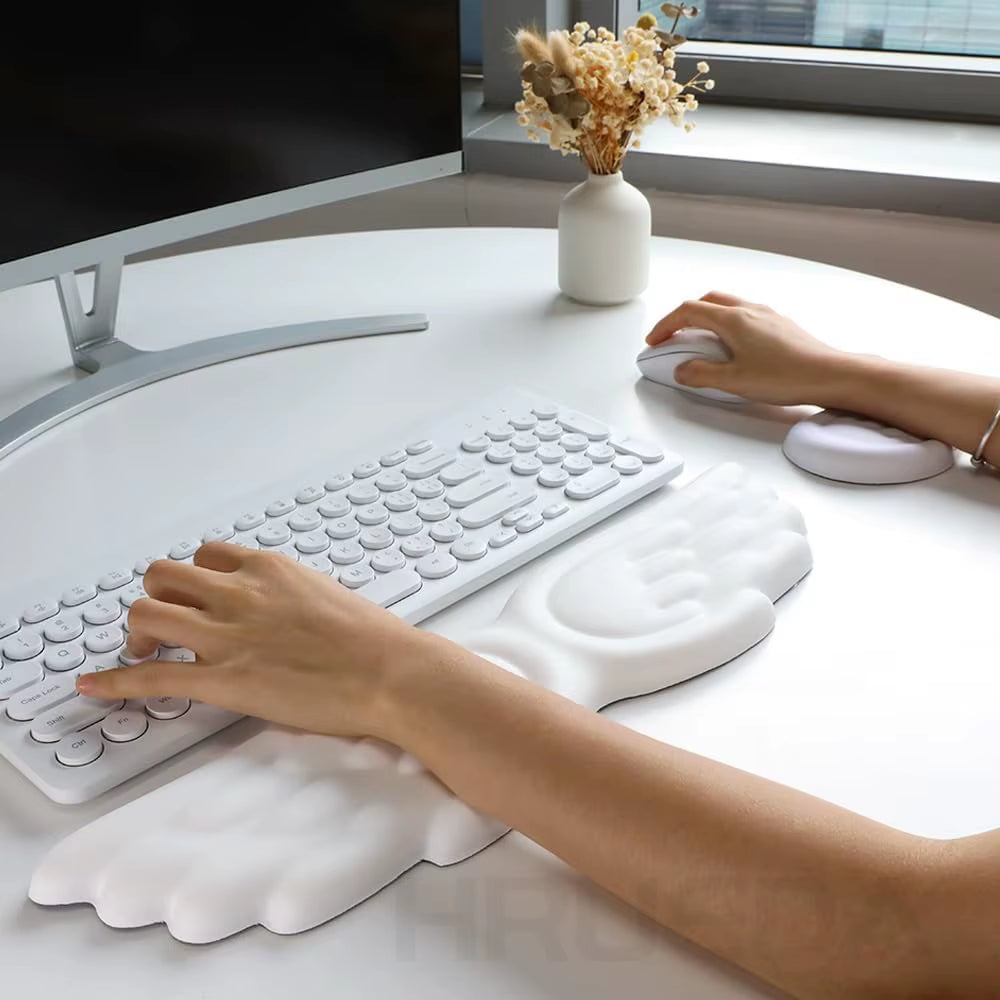 Mechanical Keyboard, Mouse, Wrist Rest, Computer Keyboard, Laptop, Angel Wing, Memory Foam, Mouse Pad Wrist Support