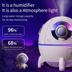 220ML Space Capsule Air Humidifier with USB Rechargeable Mist and 7-Color Atmosphere Light