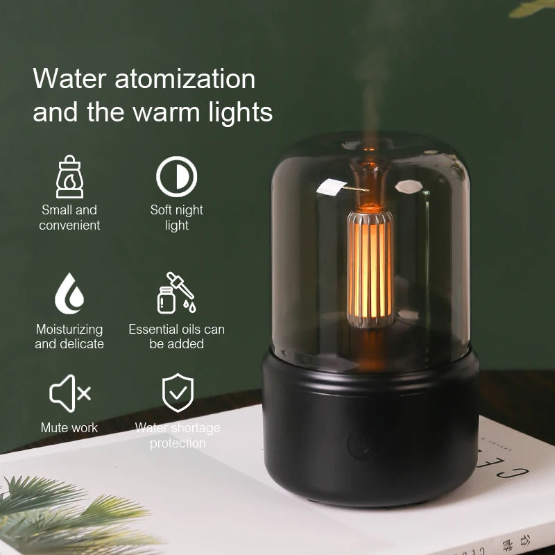 Portable Mini Aroma Diffuser USB Air Humidifier Essential Oil Night Light Cold Mist Maker Sprayer for Home Gift