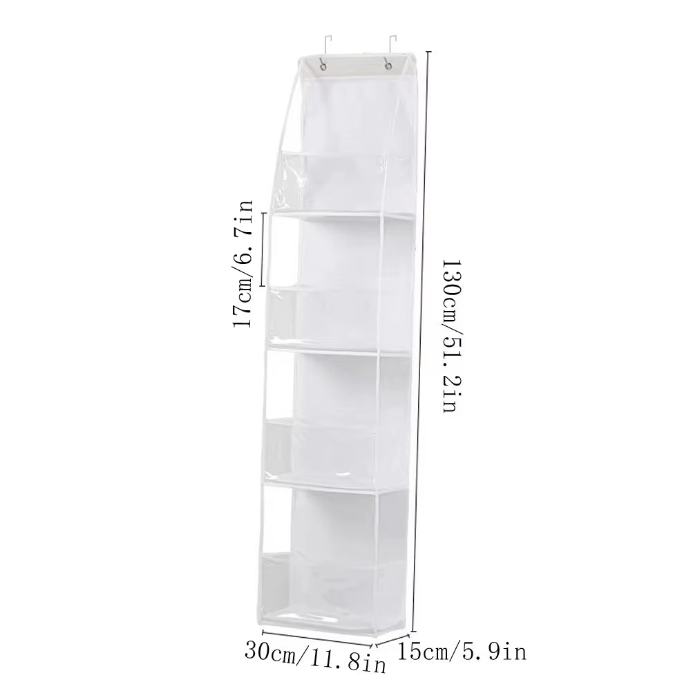 1Pc 4 /6Layer over the Door Hanging Organizer Cosmetics Wall Hanging Storage Organizerfor Nursery Bathroom Closet Bedroom Dorm