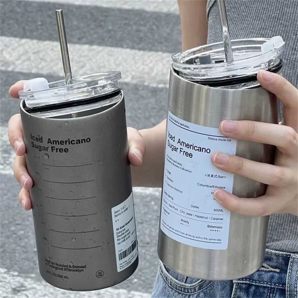 Stainless Steel Coffee Cup Thermoses Double Wall Vacuum Flask Insulated Cup Portable Ice American Coffee Mug Water Bottle