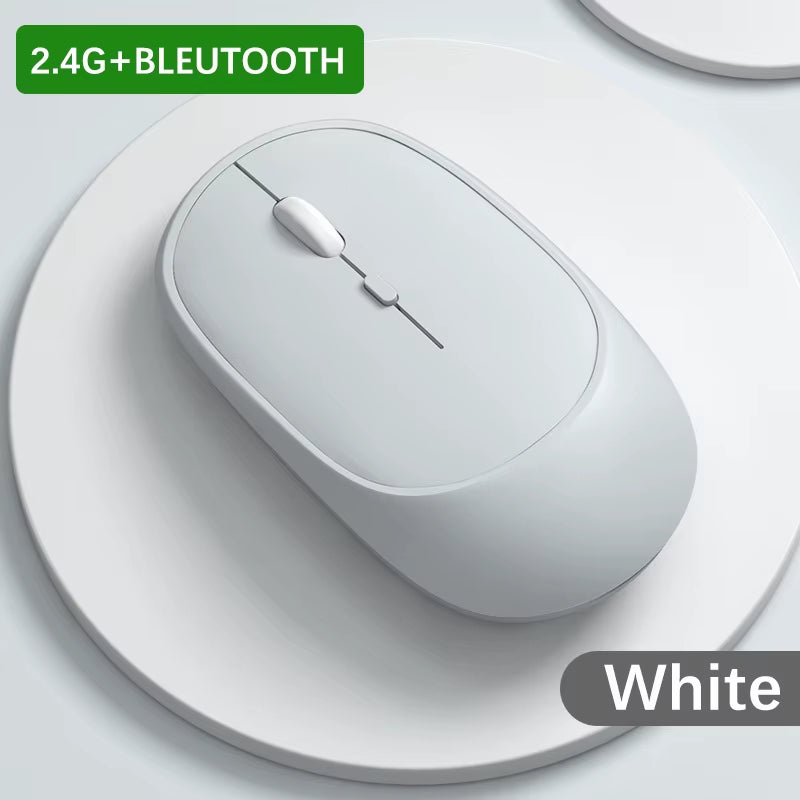 Wireless Rechargeable Gaming Mouse, Dual Modes (Bluetooth and 2.4G USB), Mute Function for Laptop, Tablet, and MacBook