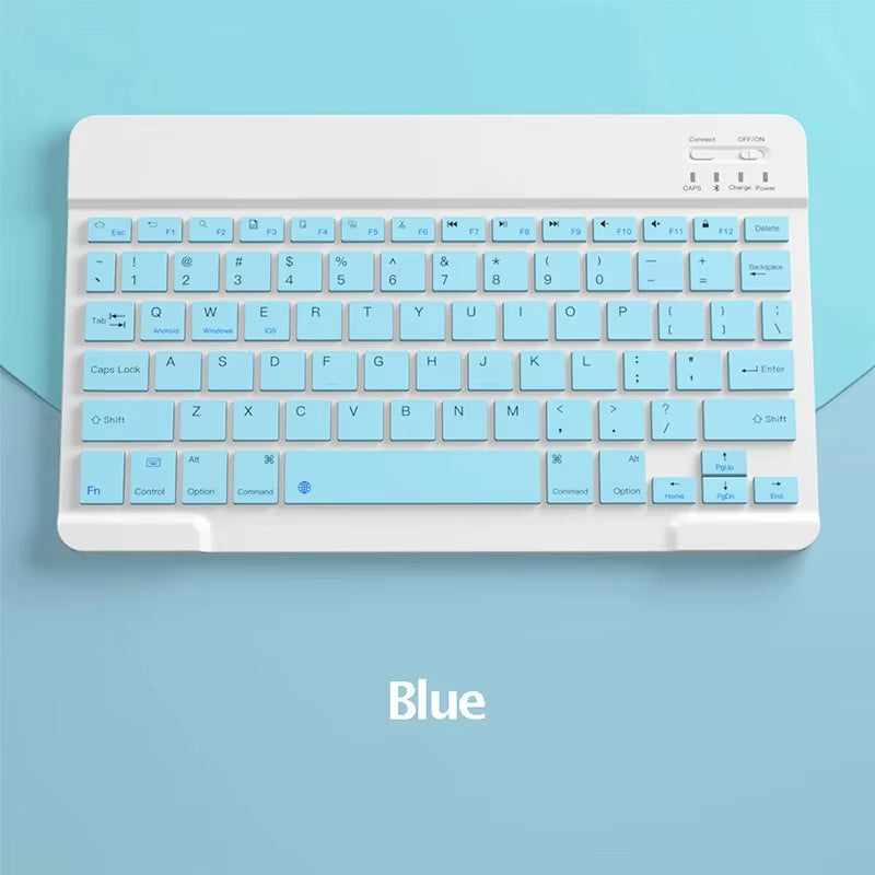 Spanish/English Bluetooth Keyboard 10 Inch for Ipad Air Pro Wireless Rechargeable Keyboard for Phone Tablet Laptop Universal