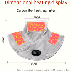 Electric Heating Shoulder Neck Pad Massager Three Gear Hot Compress Cervical Shawl Warmer USB for Shoulder Neck Back Relax Brace