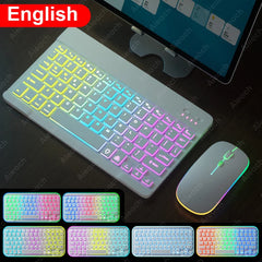 Keyboard for Tablet Android Ios Windows Wireless Mouse Keyboard Bluetooth-Compatible Rainbow Backlit Keyboard for Ipad Phone