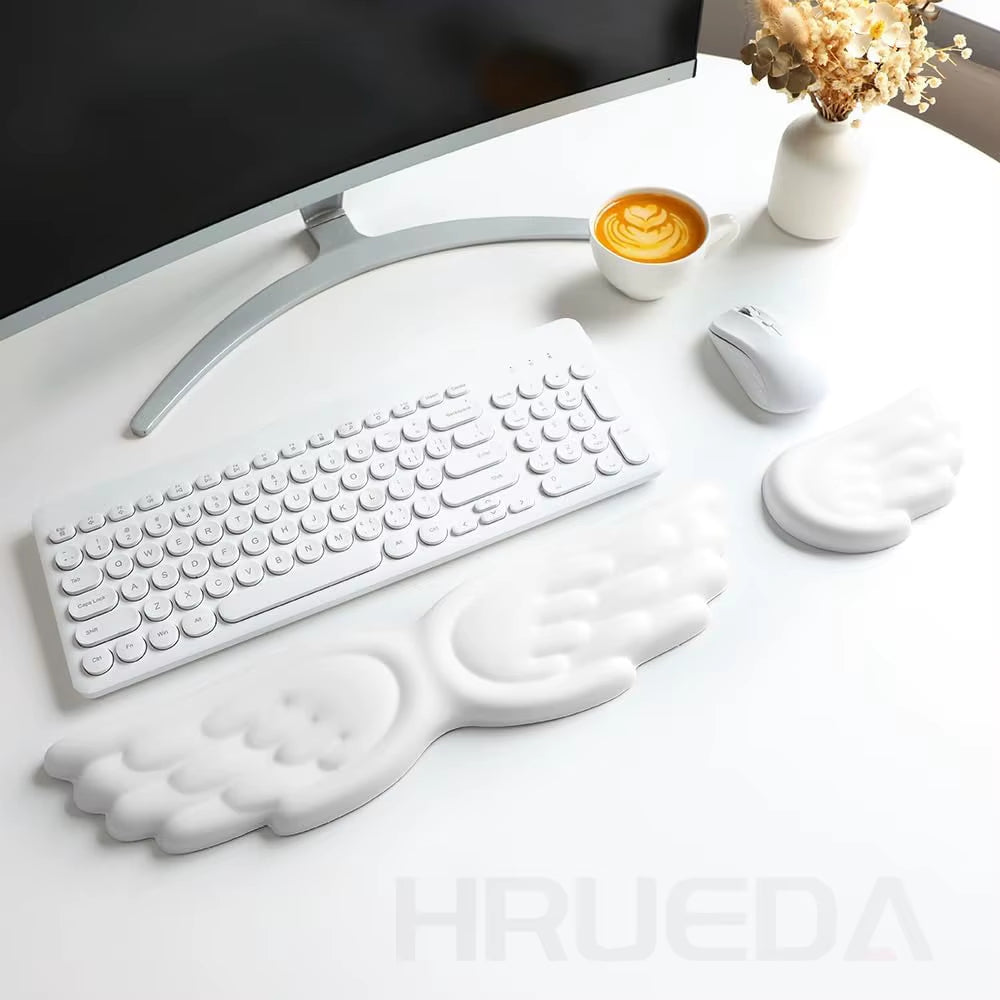 Mechanical Keyboard, Mouse, Wrist Rest, Computer Keyboard, Laptop, Angel Wing, Memory Foam, Mouse Pad Wrist Support