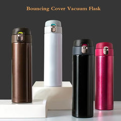 500ML Stainless Steel Bouncing Cover Vacuum Flask Thermos Cup Coffee Tea Milk Thermo Bottle