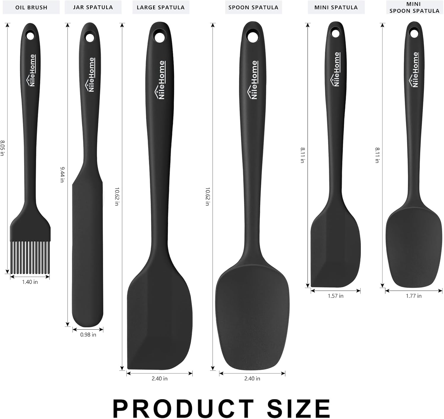 Silicone Spatula Set 6 Pieces Food Grade Kitchen Utensils with Silicone Brush Heat Resistant Bpa-Free Rubber Spatula for Scraping, Baking, Cooking, Mixing