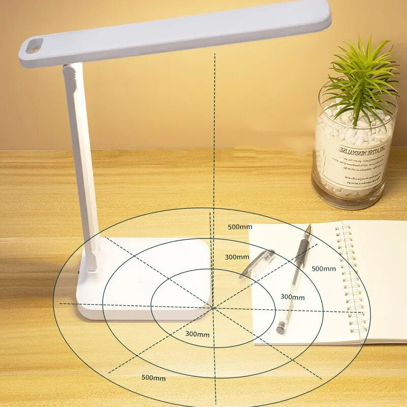 6000Mah Chargeable LED Table Lamp USB 3 Color Stepless Dimmable Desk Lamp Touch Foldable Eye Protection Reading Night Light