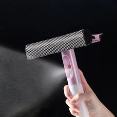 3-in-1 Window Cleaning Brush: Double-Sided Window Cleaner Squeegee Wiper with Spray