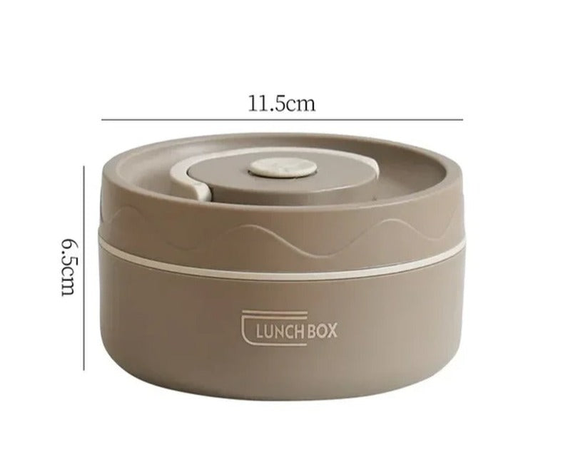 Portable Thermos 304 Stainless Steel Insulated Lunch Box Leakproof Sealed Bucket Student Lunch Box Multi-Layer round Bento Box