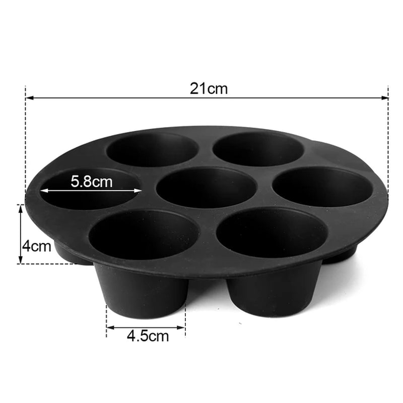 Silicone Cake Mold 7 Hole Airfryer Accessories Microwave Oven Baking Mold Food Grade Baking Cake Silicone Mold Baking Tools