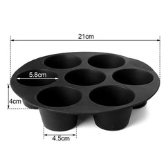 Silicone Cake Mold 7 Hole Airfryer Accessories Microwave Oven Baking Mold Food Grade Baking Cake Silicone Mold Baking Tools