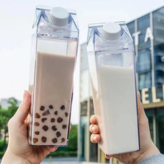 500Ml/1000Ml Milk Carton Water Bottle Transparent Plastic Portable Clear Box for Juice Tea Milk Bottles Drinking Cup BPA Free