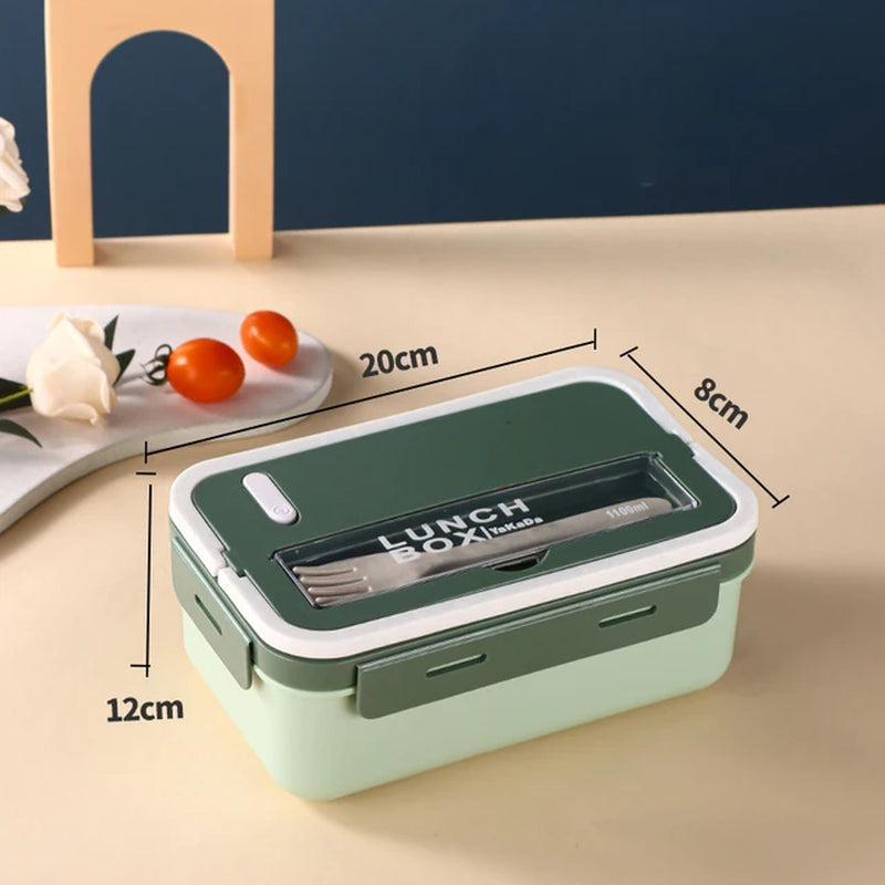 Single Layer Insulated Lunch Box for Kids Microwaveable Japanese Tableware Seal Bento Box Plastic Square Food Container