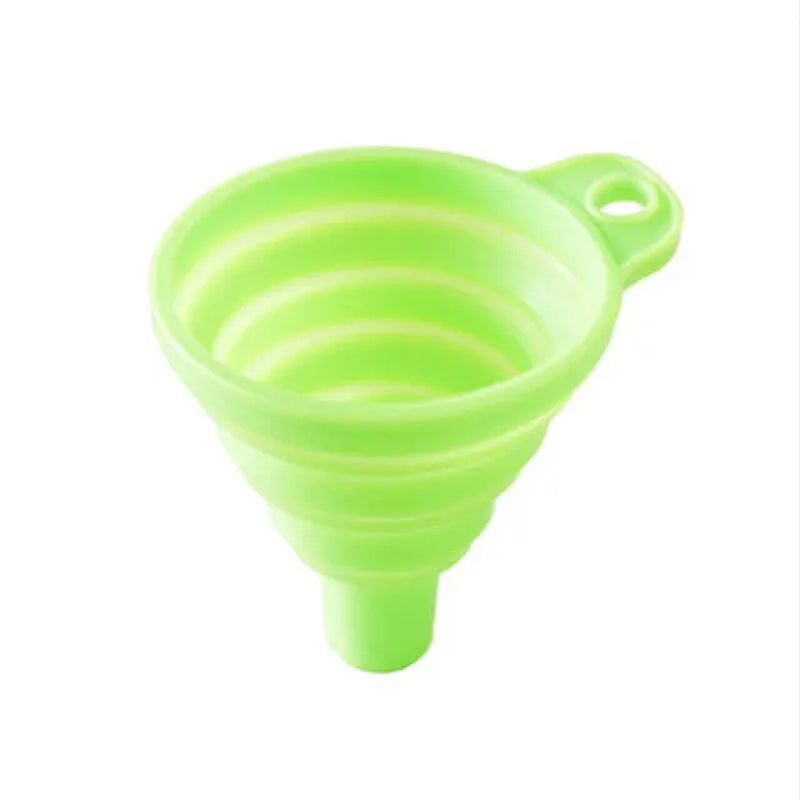 Household Telescopic Funnel Kitchen Packaging High Temperature Resistant Funnel Mini Folding Funnel Kitchen Tools 4 Colors 1 Pac