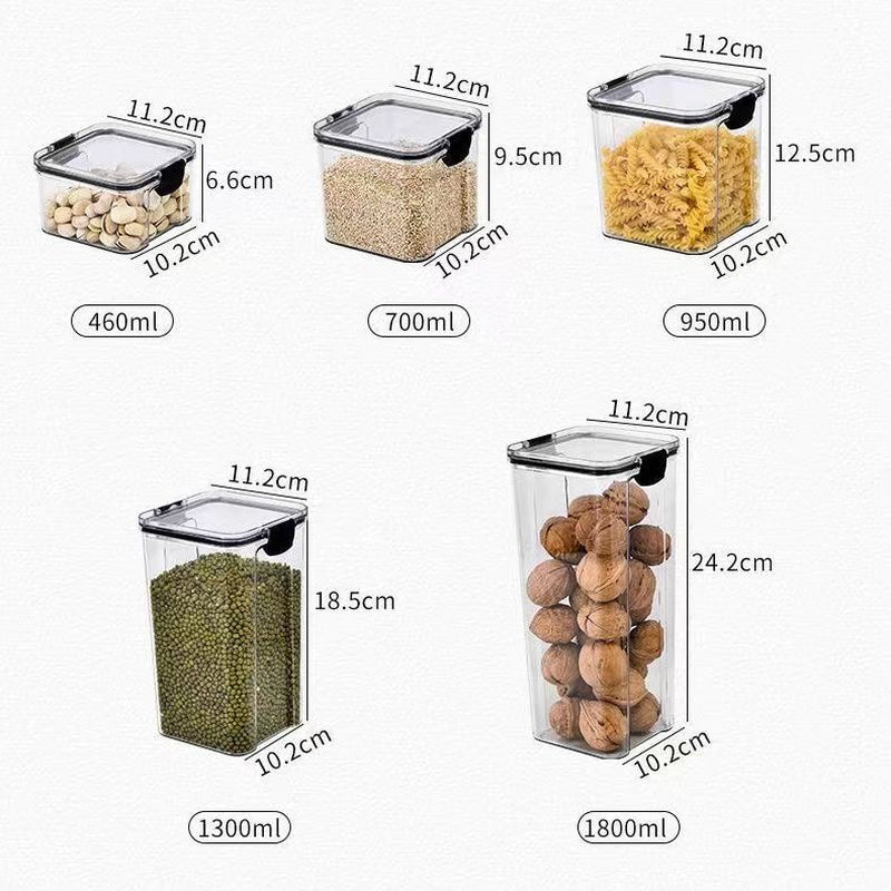 Sealed Plastic Food Storage Box Cereal Candy Dried Jars with Lid Fridge Storagetank Containers Household Items Kitchen Organizer