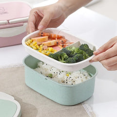 Wheat Lunch Box Straw Box Microwave Food Box Picnic Food Container