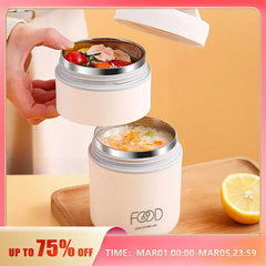 Insulated Lunch Box Soup Box Office Insulated Pail Double Soup Box Soup Cup Porridge Cup Soup Pot plus Tote Bag