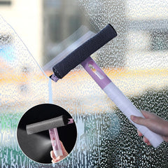 3-in-1 Window Cleaning Brush: Double-Sided Window Cleaner Squeegee Wiper with Spray