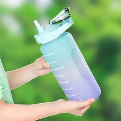 3Pcs Gradient Plastic Cup Set Large Capacity Sports Water Bottle Outdoor Travel Gym Fitness Jugs Student Portable Cup with Straw