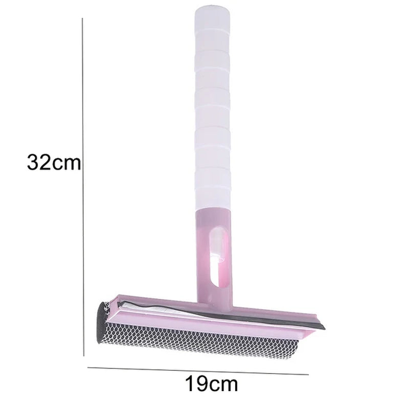 3-in-1 Window Cleaning Brush: Double-Sided Window Cleaner Squeegee Wiper with Spray