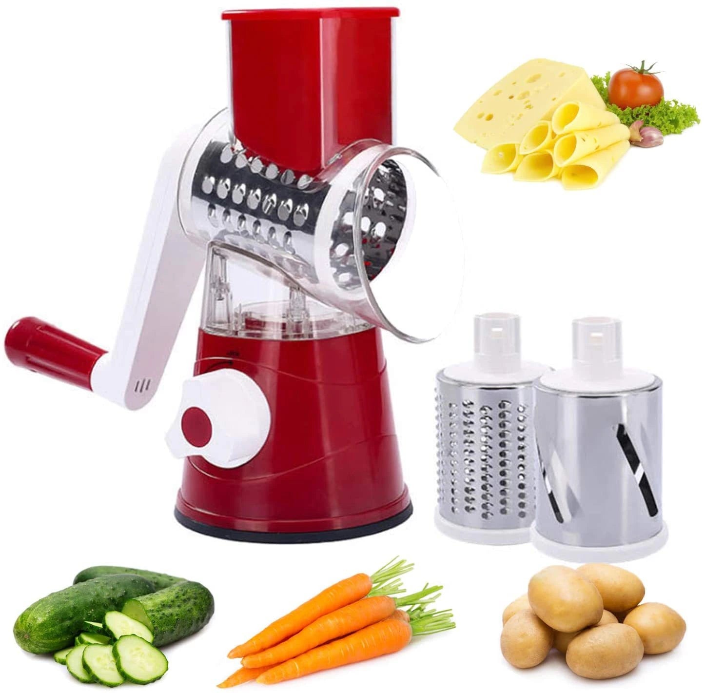 Hand Crank Multifunctional Vegetable Cutter: Home Kitchen Shredder and Potato Grater with Roller Design for Effortless Cutting