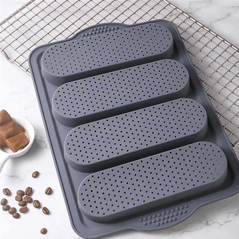 Baking Mold Restaurant Bread Food Mould Grade Baguette Bake Tray Silicone Anti-Scalding Non-Stick Oven Tool Kitchen Accessories