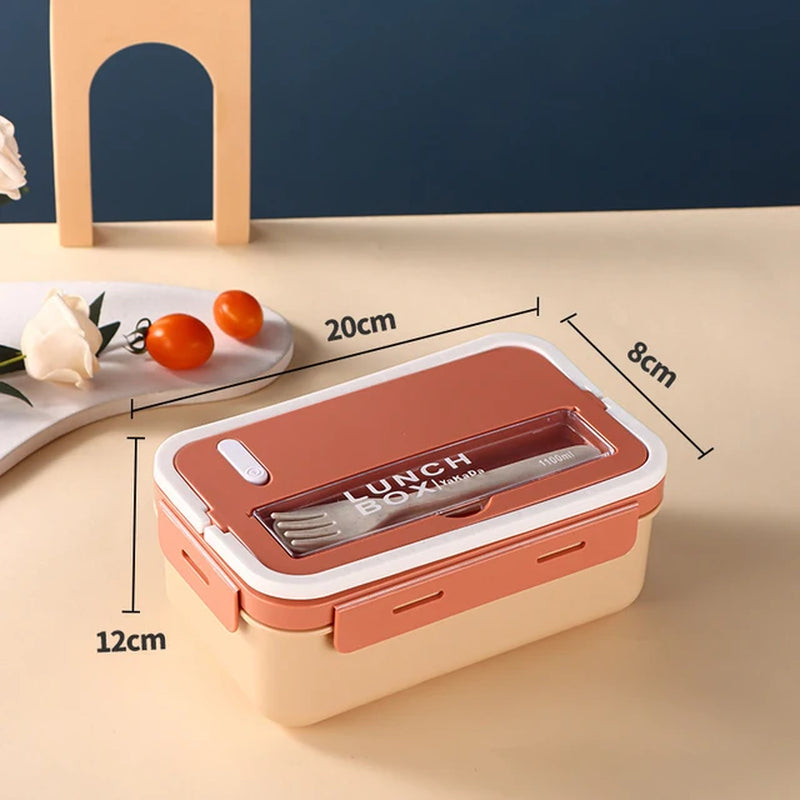 Single Layer Insulated Lunch Box for Kids Microwaveable Japanese Tableware Seal Bento Box Plastic Square Food Container