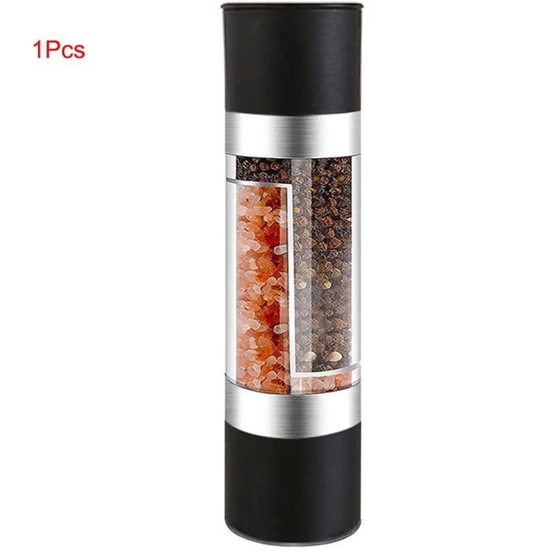 Salt and Pepper Grinder 2 in 1 Manual Stainless Steel Salt Pepper Mills with Adjustable Ceramic Grinding Spice Mill Kitchen Tool